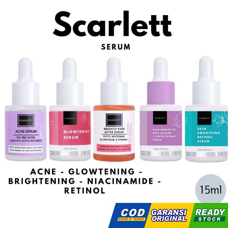 {Instant COD MEDAN TERMURAH} SERUM SCARLETT WHITENING SERUM ACNE &amp; BRIGHTLY EVER READY