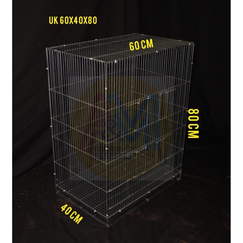 kandang box galvanis uk 60x40x80 untuk sg,lb, kenari jarak 1,3cm,,1cm