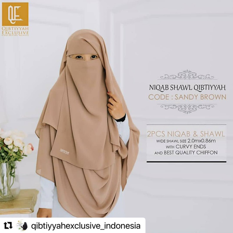 SET SHAWL PASMiNA & NIQAB | SET HAURA | SET SHAWL |  SET NiQAB |SeT PASHMINA| Qibtiyyah Original|Qib
