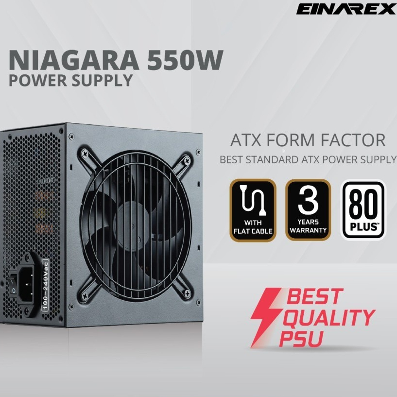 Power Supply EINAREX NIAGARA 550W 80+ FLAT CABLE - PSU 550W 80 Plus