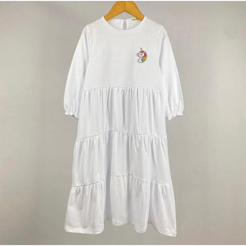 Mahesa_store | Gamis Anak Holahop Putih Terbaru