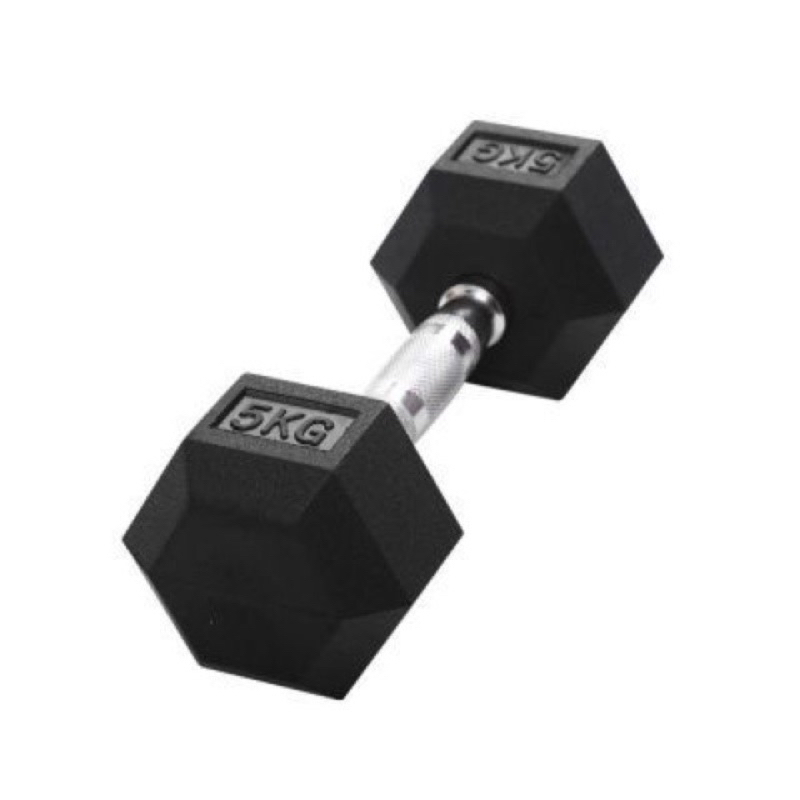 RUBBER COATED HEXAGONAL BARBEL / DUMBELL 5KG BESi