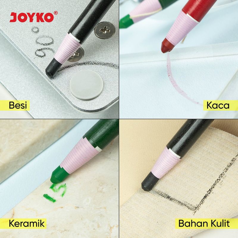 Pencil Glass Pensil Kaca Warna Joyko PG-100 1 lusin 12Pcs