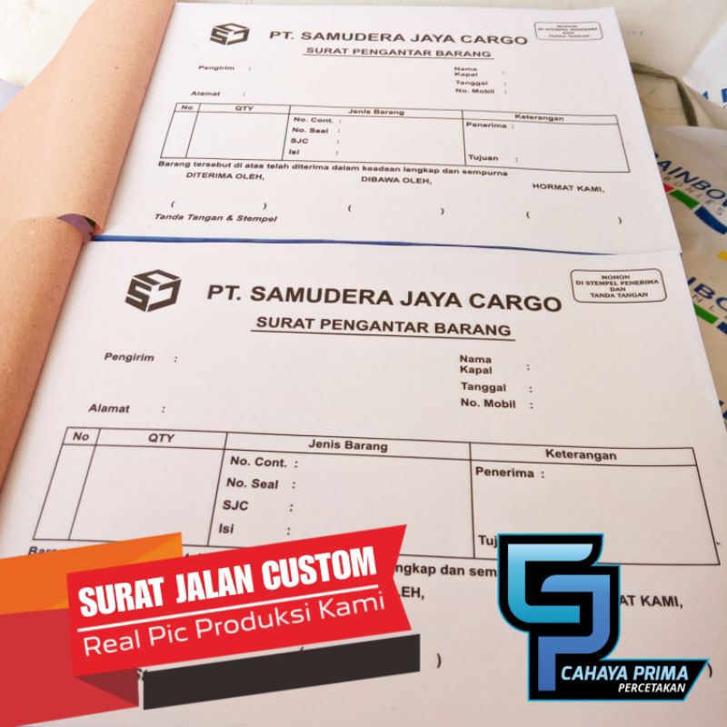 

Cetak surat jalan perusahaan custom 1/2 folio | Harga per Rim | Dapat 20 Buku | Tebal 1 buku 50 Set