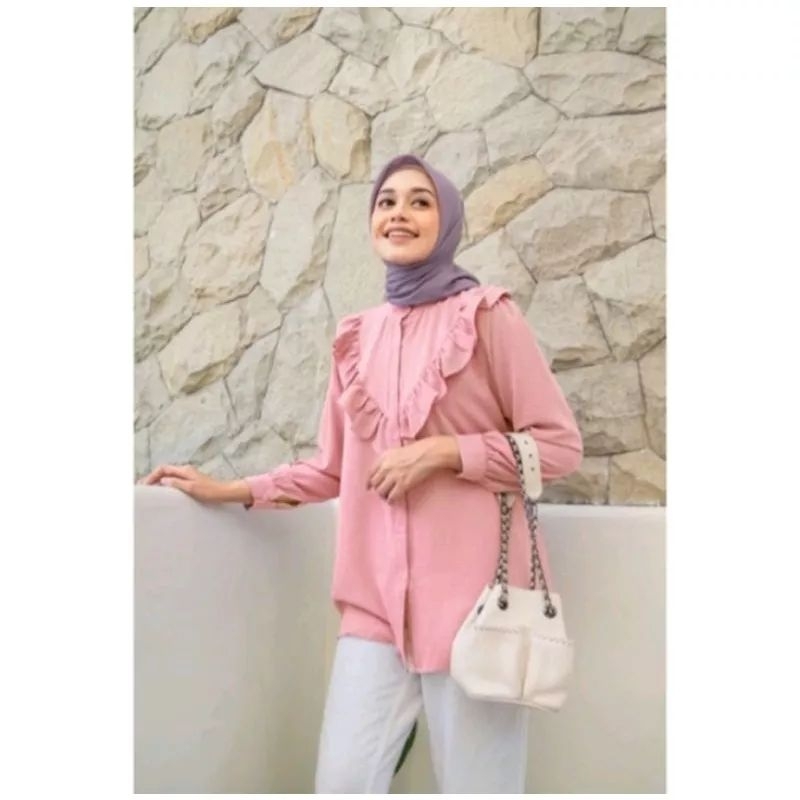 BAJU KEMEJA WANITA POLOS CASUAL LENGAN PANJANG/KEMEJA BASIC FORMAL / CALA SHIRT