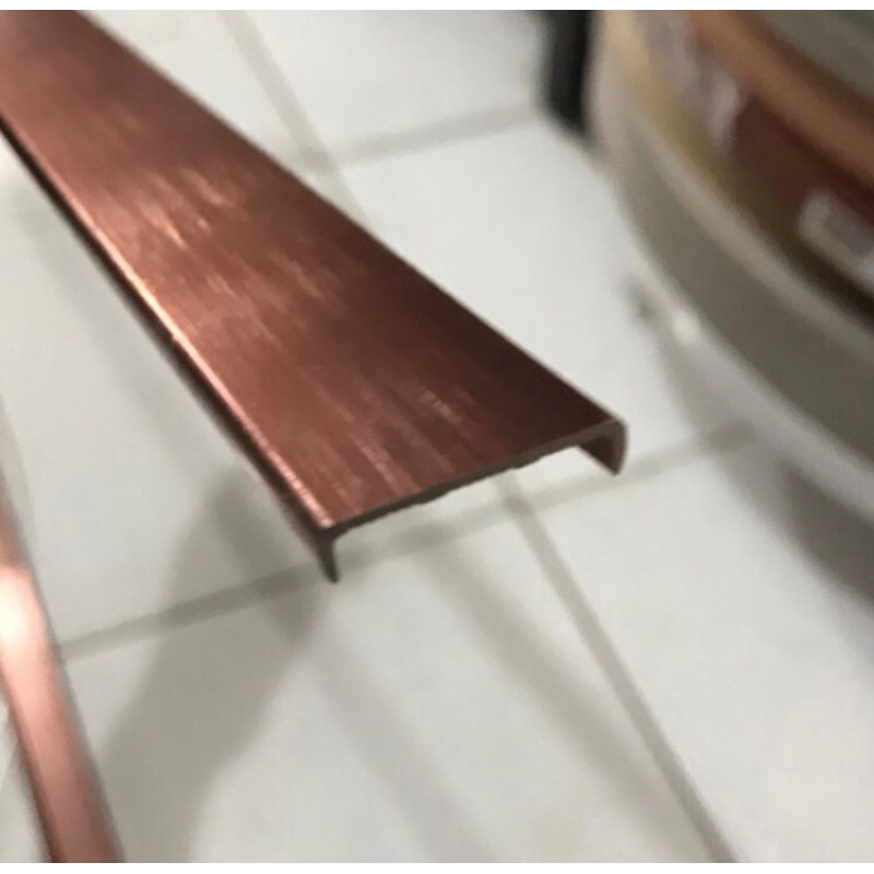 Profil List Lis Edging Frame Alumunium Aluminium EA 17 ROSE GOLD 3 mtr