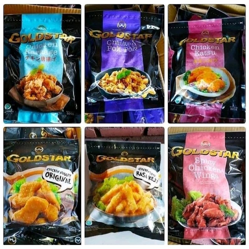 

Goldstar Chicken Nugget, Naget Keju, Karaage, Spicy Wings, Pok Pok, Katsu, Tom Yum, 500gr