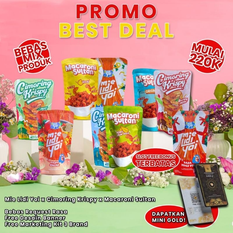 

PAKET USAHA MIE LIDI YOI MAKARONI SULTAN CIMORING READY STOK