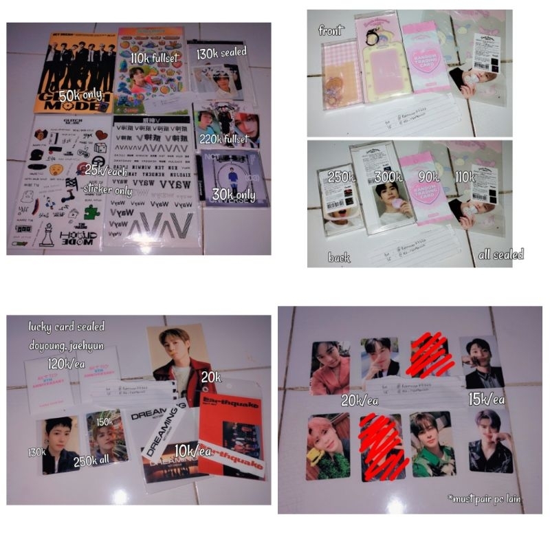 booked PC shopee Thai jaemin, Jeno epoxy, renjun tc + enhypen album no, v set 102, Sunghoon anniv, n