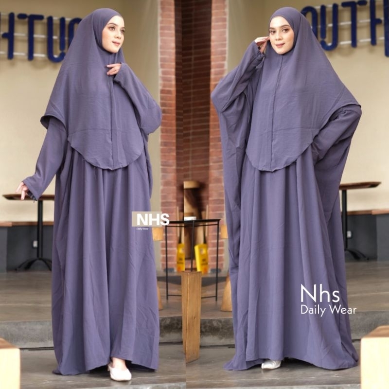 Soraya Kaftan Set Kaftan + jilbab crincle airflow