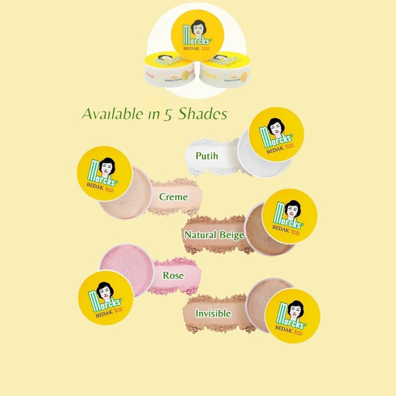 Marcks active bedak tabur / loose powder pink / cream / natural beige