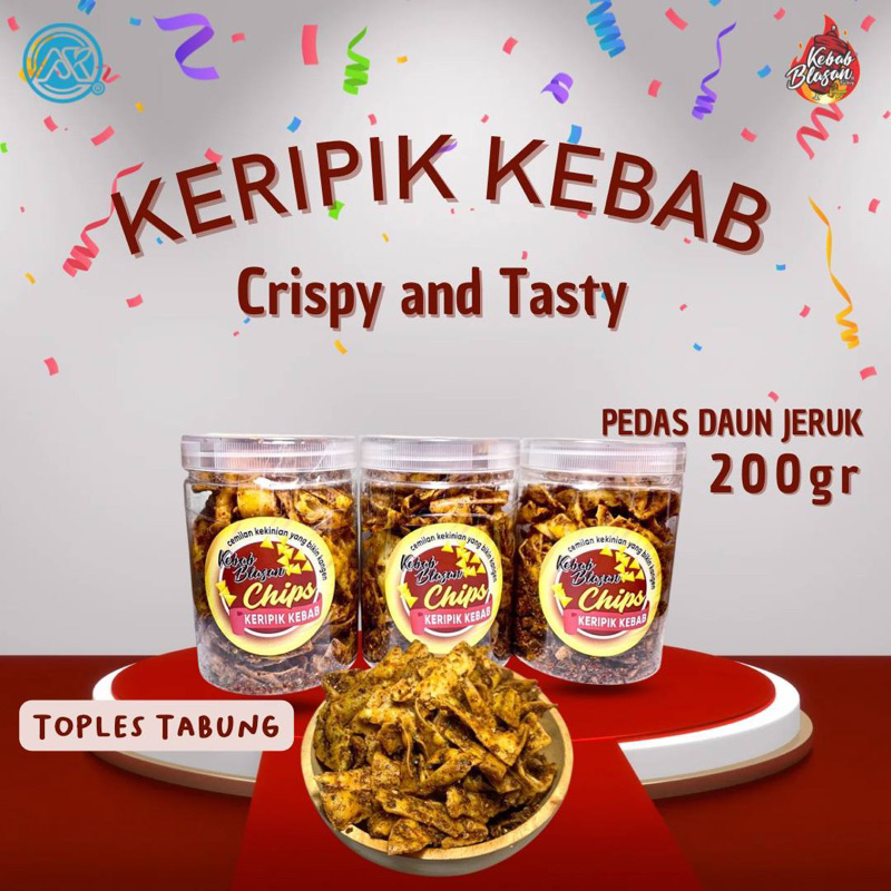 

keripik kebab/ kebab chips/ kribab/ pedas daun jeruk