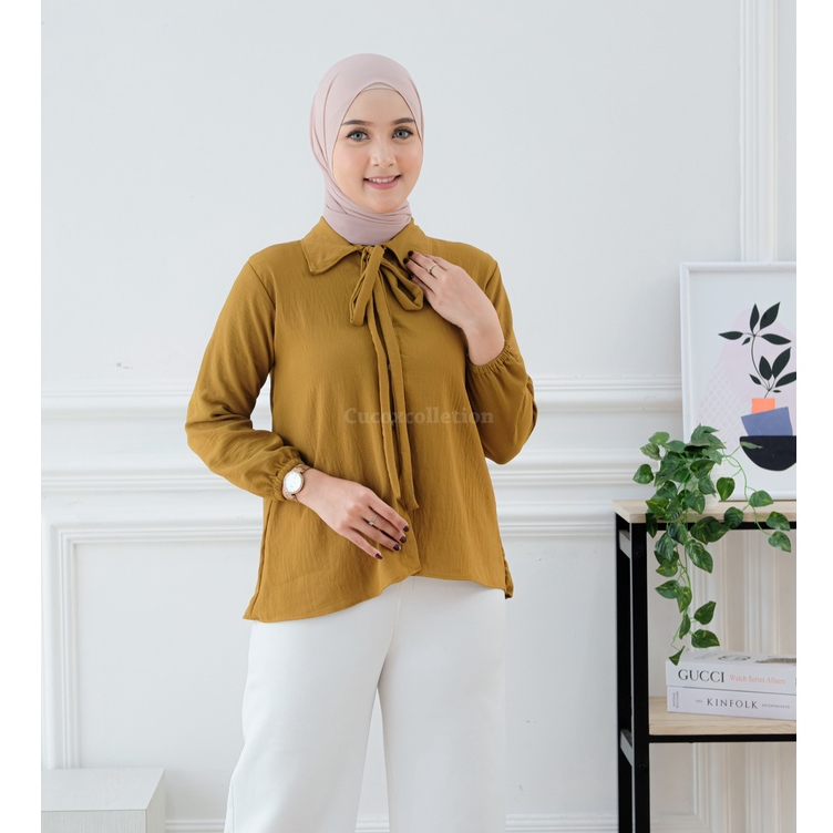 Kemeja Blouse Wanita Lengan Panjang DIJAMIN FOTO ASLI Blouse Hijab Kekinian Blouse Wanita Hijab Kore