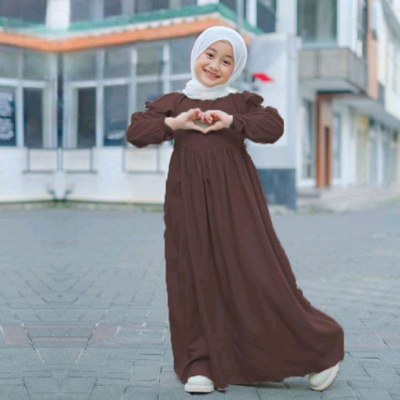 akila gamis anak terbaru terlaris termurah kekinian/gamis anak crinkel airflow/fashion anak terbaru