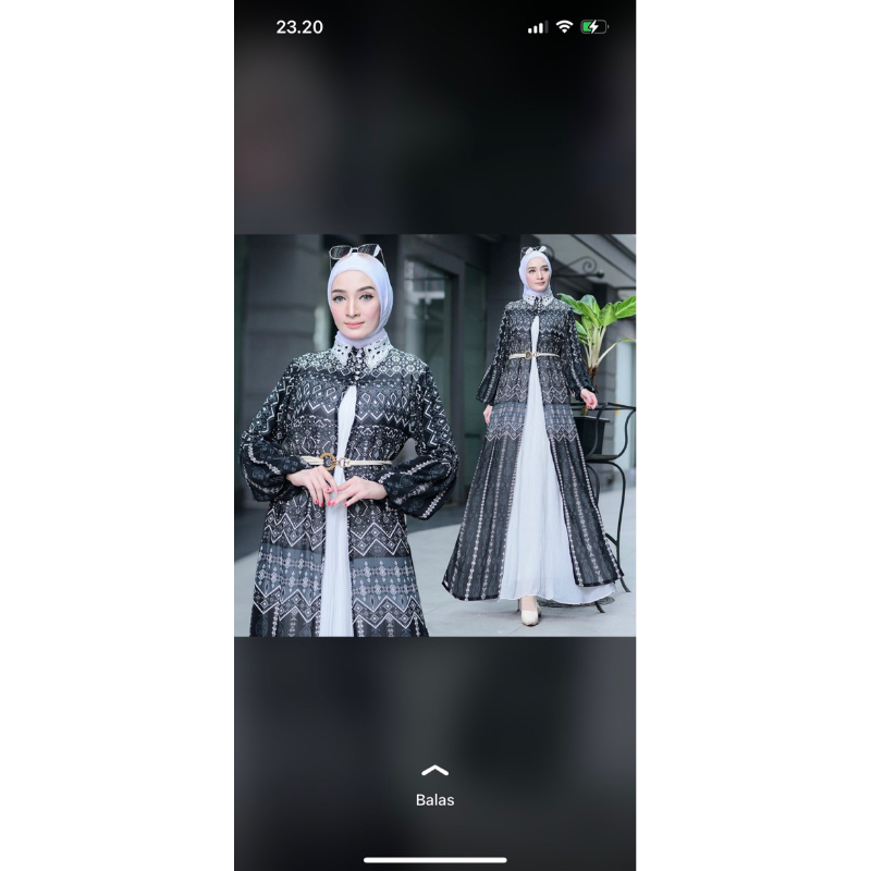 gamis kombinasi outer ceruty