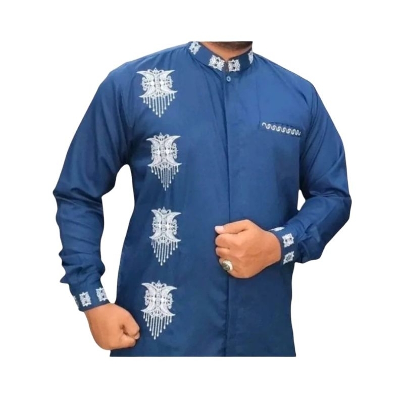 Baju Koko Pria Motif Pintu Aceh