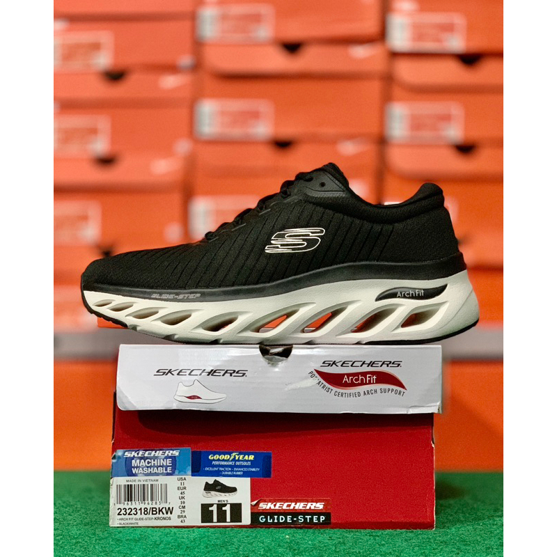 SEPATU PRIA SKECHERS ARCH FIT GLIDE STEP ORIGINAL STORE BNIB (232318/BKW)