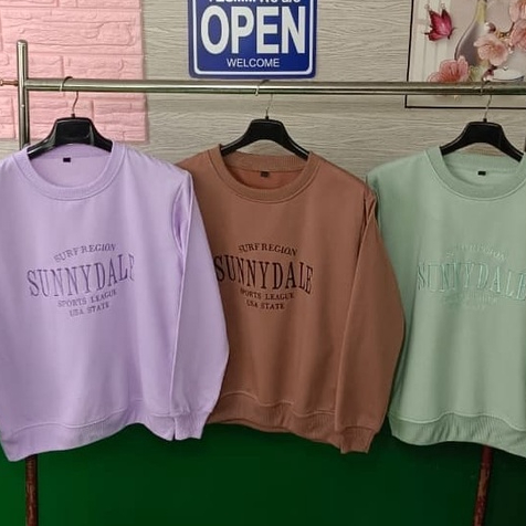 SUNNYDALE SWEATER KOREA - PAKAIAN WANITA SWEATER CREWNECK