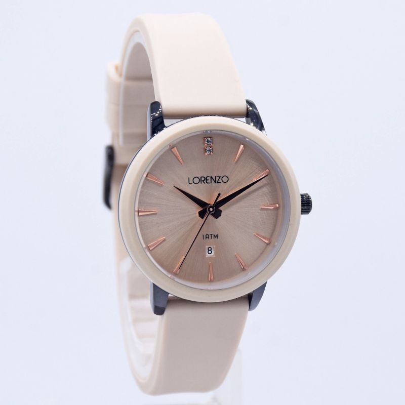 LORENZO 7127 JAM TANGAN WANITA ANALOG TALI RUBBER ORIGINAL