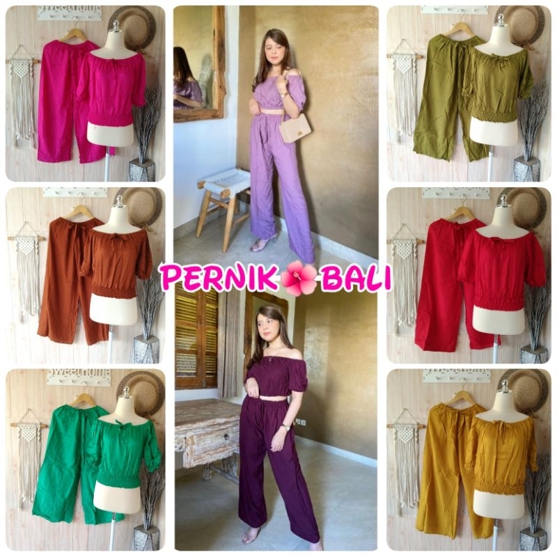 One Set crop Monalisa Polos Rayon PernikBali