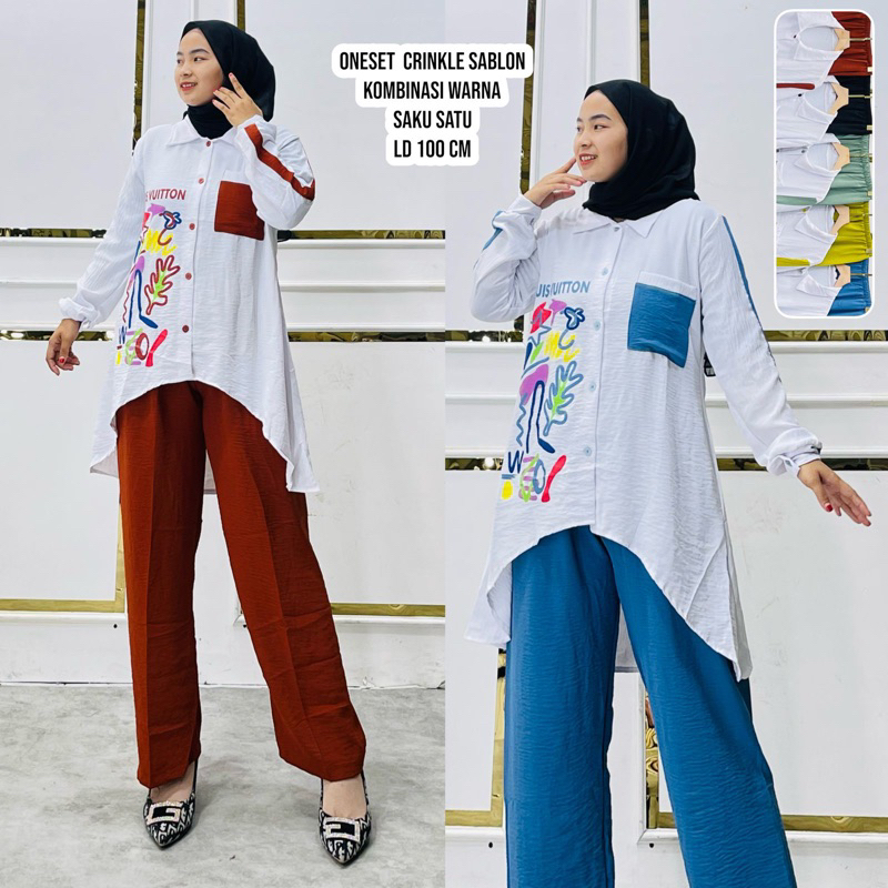 SET VIRAL CRINKLE LEVI STELAN SABLON ABG HITS MURAH GROSIR SUPPLIER MODELLANO SETCEL