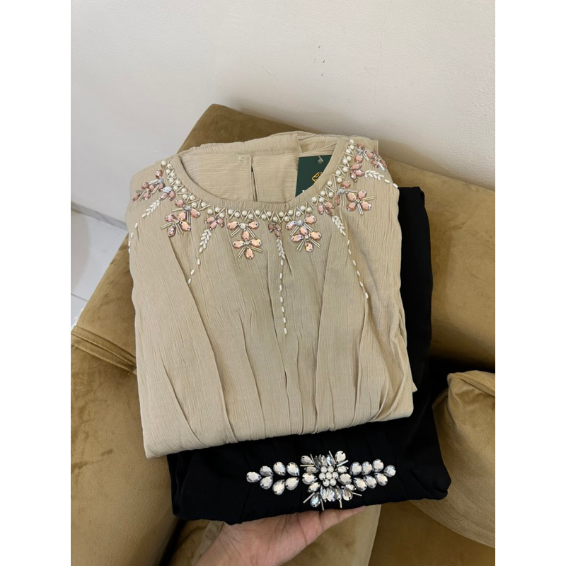 kaftan polos payet
