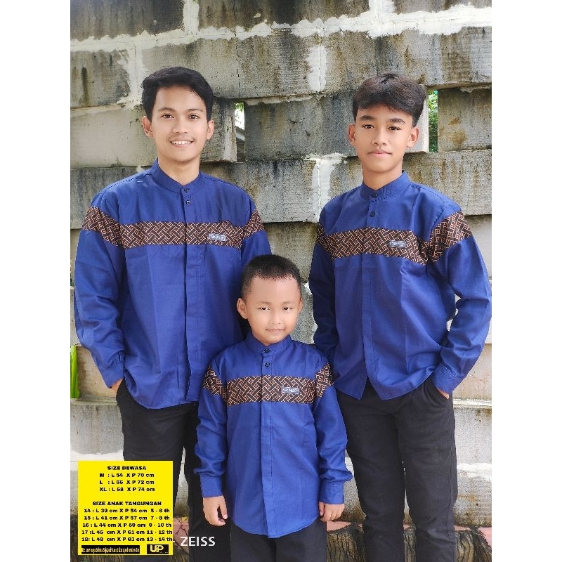 Baju Koko Kurta Couple Ayah Dan Anak  Toyobo Kobata Kombinasi Batik  Lengan Panjang Bahan Tebal Halus Adem Bisa Bayar Dirumah Cod