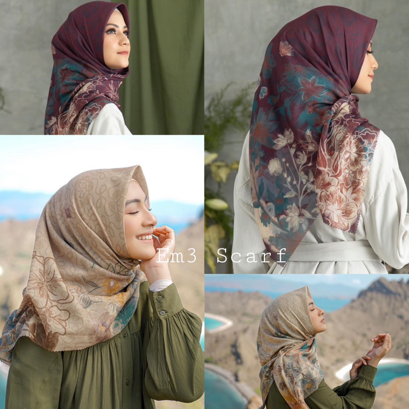 Hijab Segiempat Voal Motif Bunawis series