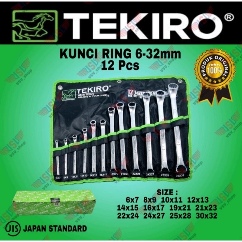 TEKIRO Kunci Ringset 12 Pcs 8-32MM ORIGINAL