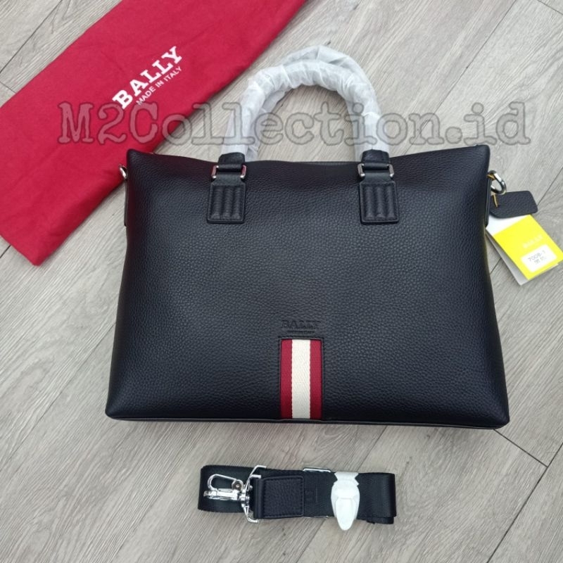 tas kantor bally list merah putih Tas selempang tote bag Super Mirror quality