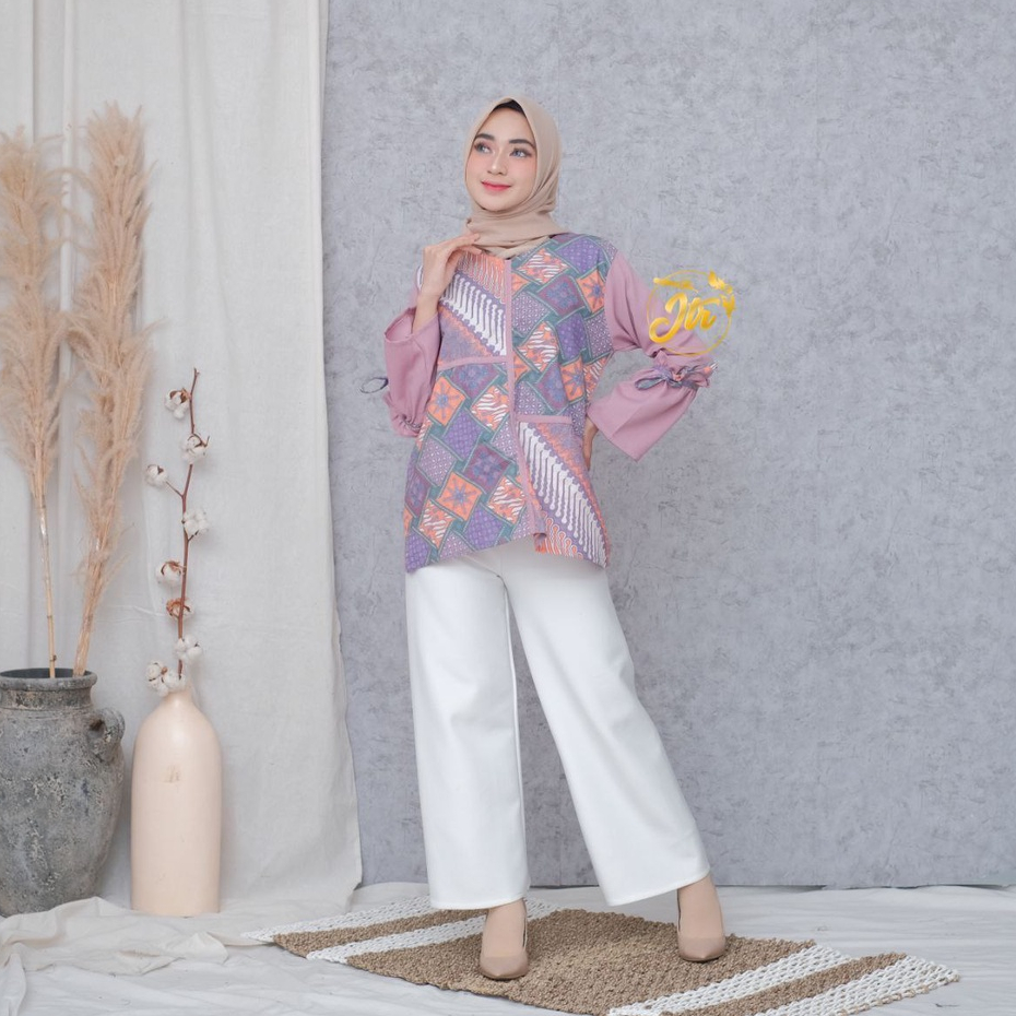 Blouse Batik Wanita Modern Lengan Panjang Premium | Blouse Batik Wanita Jumbo Modern Premium | Blous