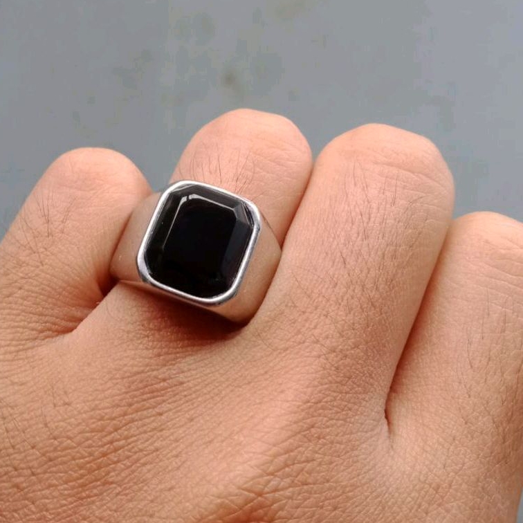 Cincin batu akik yaman wulung kotak cutting natural