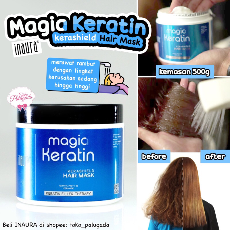 [BISA COD] INAURA Magia Kerashield Mask 500gr - Inaura Keratin - Masker Keratin - Keratin Treatment - Perawatan Keratin