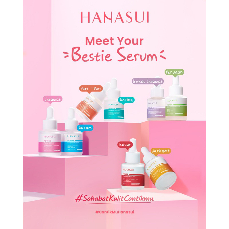 Serum Hanasui Power series ( Acne Serum / bright serum / bright expert serum / peeling serum / Barrier Serum / Post acne serum /  Minipore serum / Bakuchiol Serum )