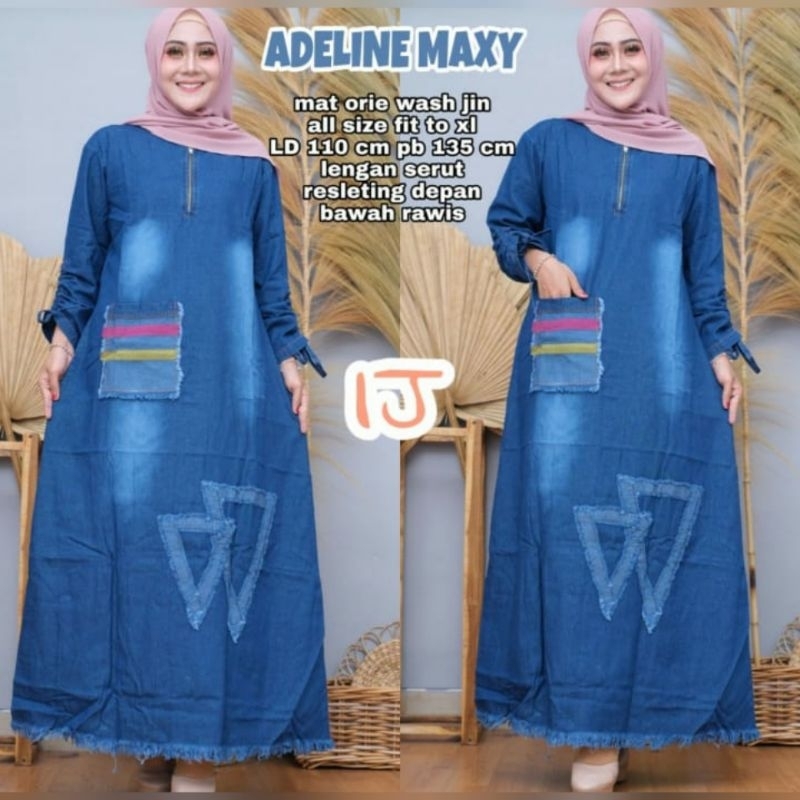 Sofia maxy gamis jumbo jeans wash