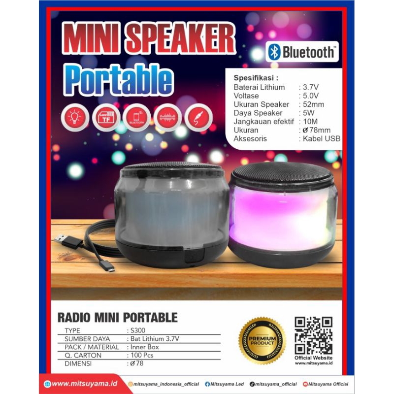 Speaker Radio bluetooth Mini Portabel S300