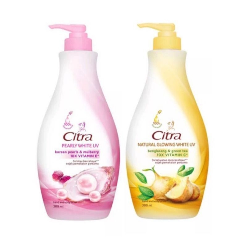 Citra Hand &amp; Body Lotion Natural Glowing White UV / Pearly Glow UV 380mL