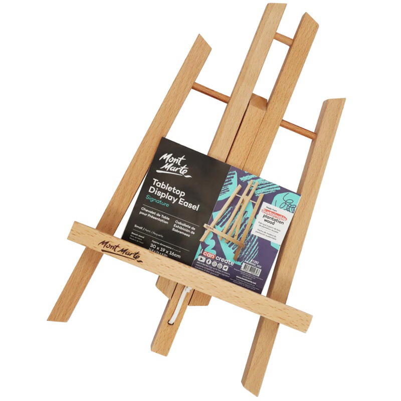 

(IAS) Mont Marte Tabletop Display Easel Tripod Stand Kanvas Lukis Kayu 30x19x16 Small