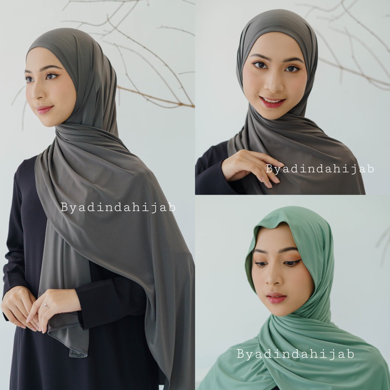 𝐁𝐘 𝐀𝐃𝐈𝐍𝐃𝐀 Pashmina Kaos Pashmina Jersey Flowy Premium Hijab Shawl Pasmina kaos rayon