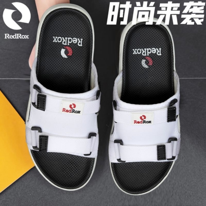 Sandal Pria Slip On REDROX V6 Hitam dan Putih