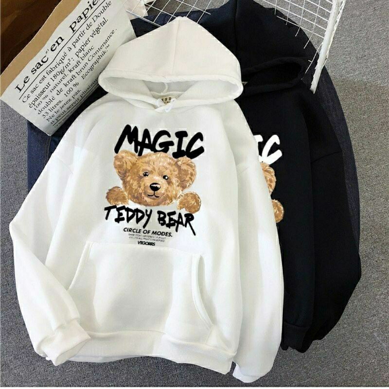 SWEATER HOODIE MAGIC BEAR FIT XL Sweater Wanita Sweater Cewek Sweater abg Sweater Viral Jaket Wanita Jaket cewek jaket abg sweater murah jaket murah kaos oblong kaos wanita kaos cewek kaos abg