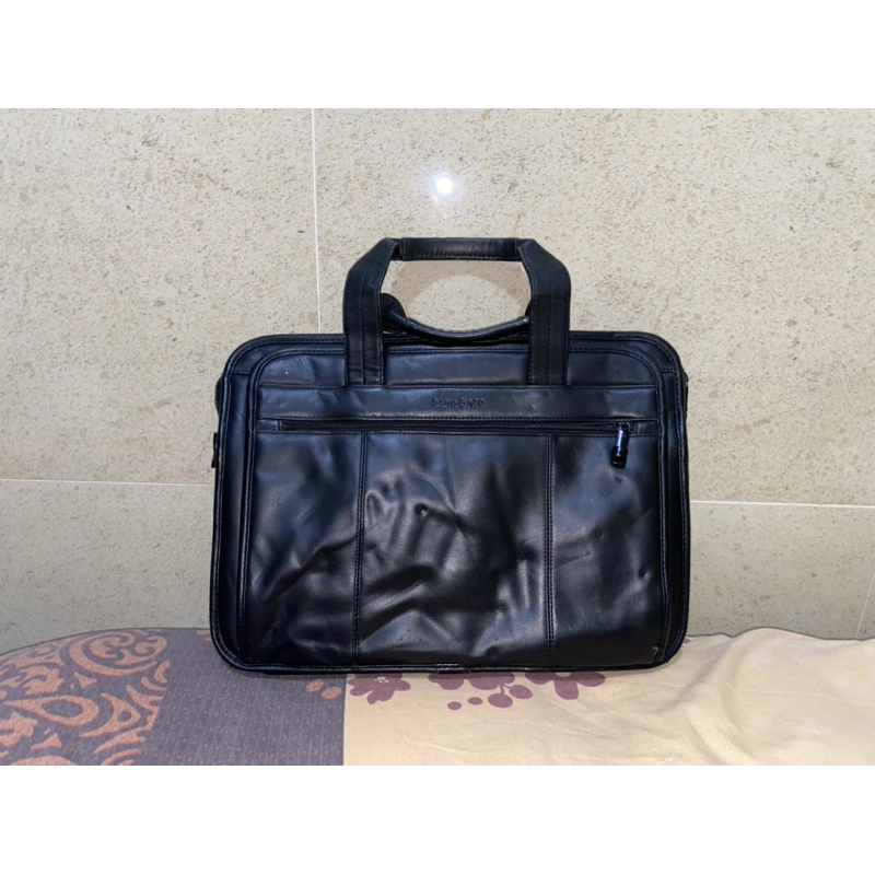 tas kerja pria Samsonite - full leather - hitam