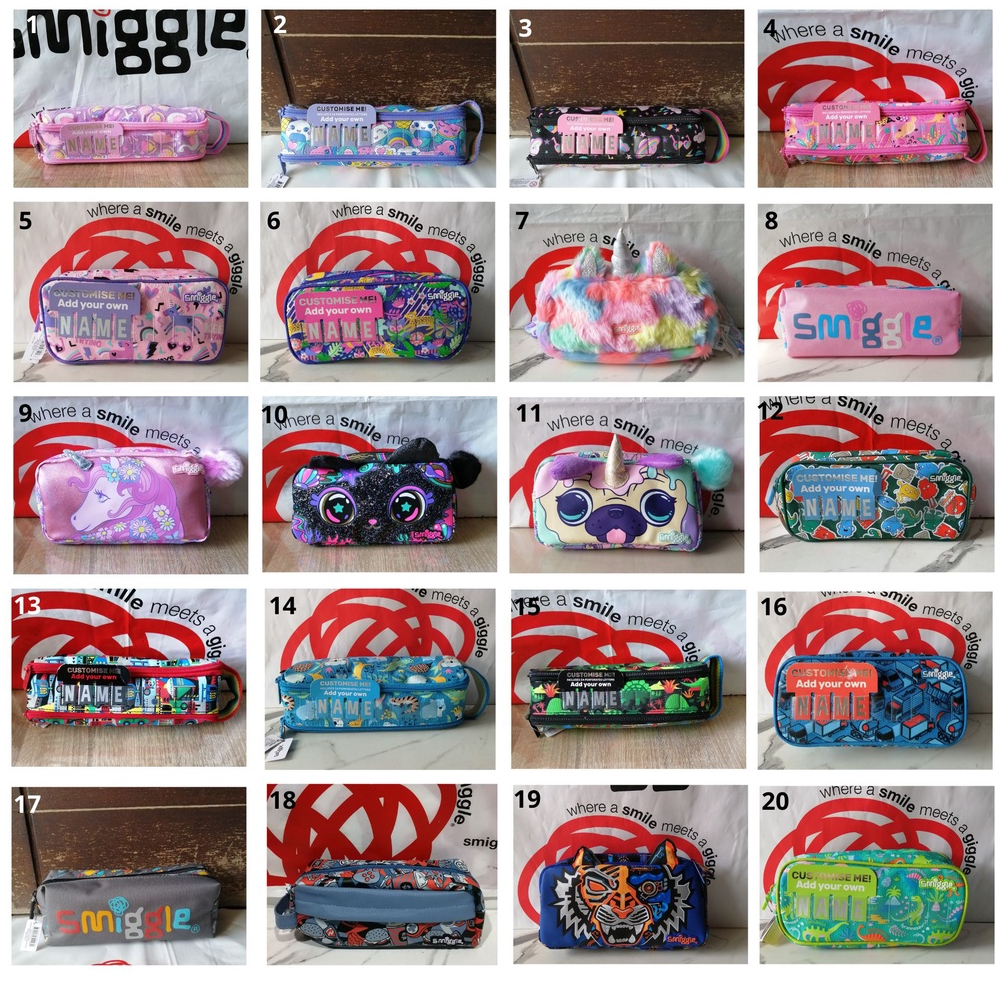 

Smiggle Skip teeny tiny Pencil case / kotak pensil anak fish unicorn animal donut bunny car