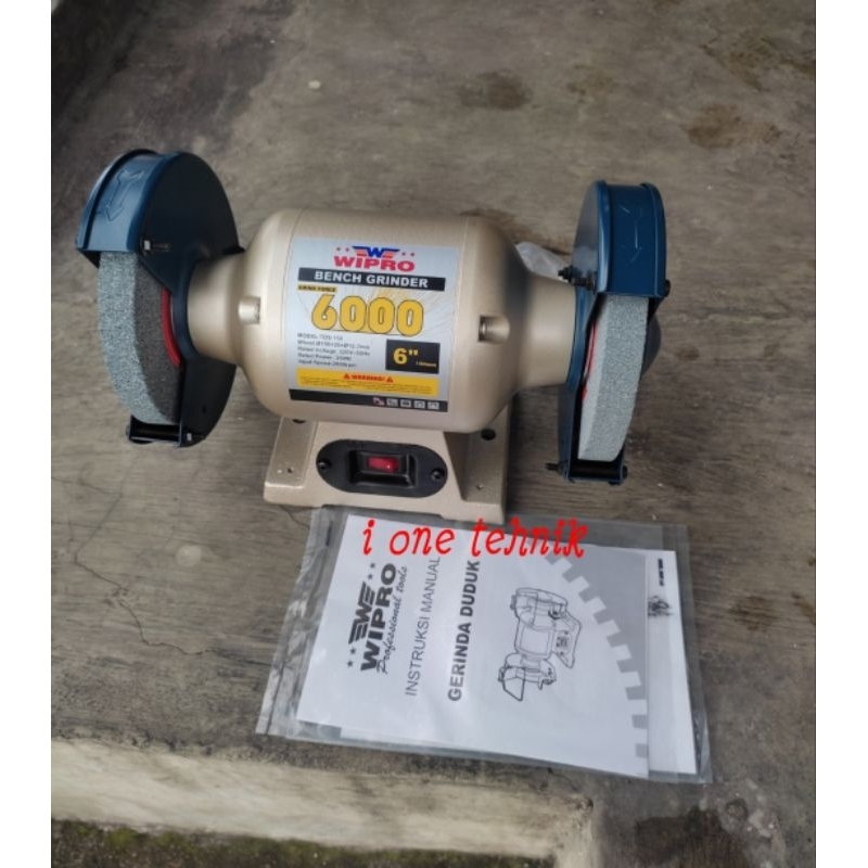 Mesin gerinda duduk 6 inch bench Wipro