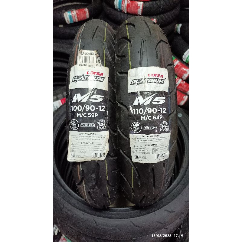 Sepasang ban tubles matic corsa m5, 100/90-12 &amp; 110/90-12. free pentil !!!