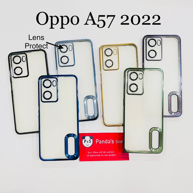 Softcase Oppo A57 4G Lens Protector Circle Chrome Logo Clear Case