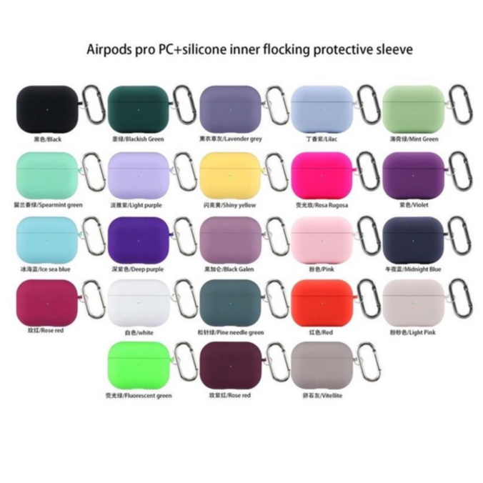 Case PC+Silicone Inner Flocking Protective Cover Airpods Gen 2/Airpods 3/Airpods Pro/Airpods Pro 2 Sleeve