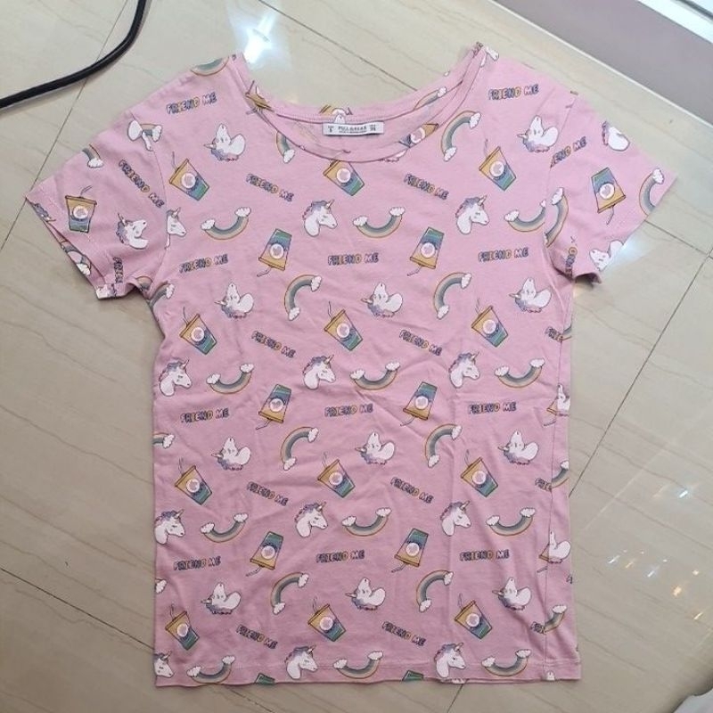 PRELOVED kaos tshirt pink unicorn