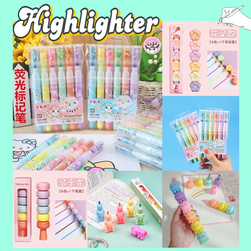 

Highlighter warna warni set stabilo color pastel
