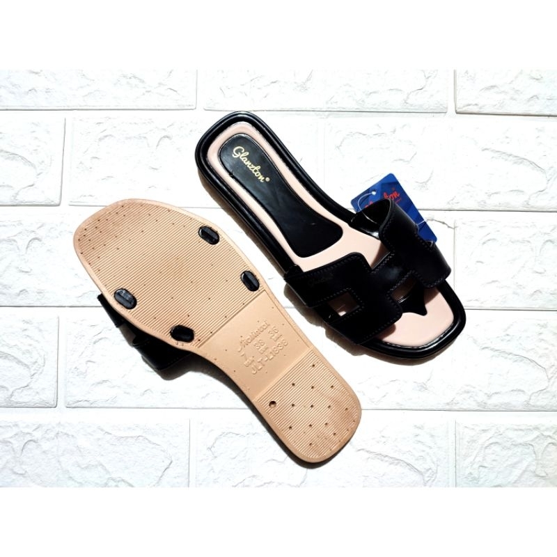 sandal slop wanita sandal glanzton karet jelly model H